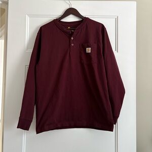 Carhartt Men's Dark Red Long Sleeve Henley